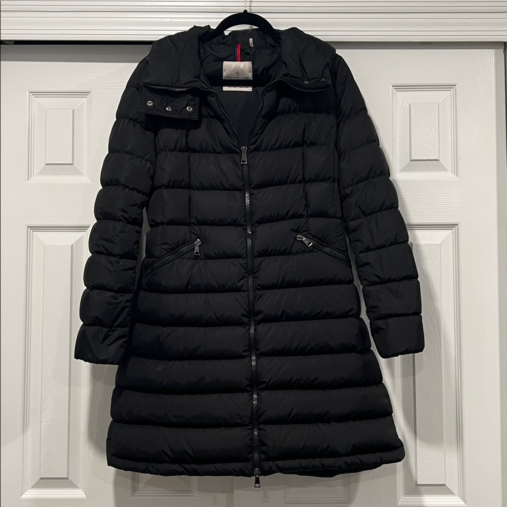 Moncler Black Long Puffer Jacket - Avocette hooded quilted down puffer coat
